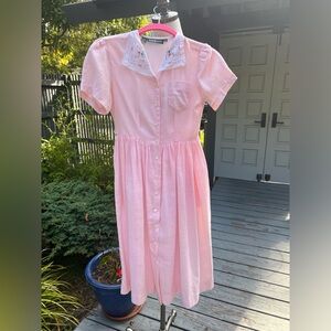 Ralph Lauren Pink Kids Dress with Embroidered Collar